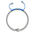 Cerf-volant | Argent & Bleu | Bracelet Charmballa en Cristal de Macramé